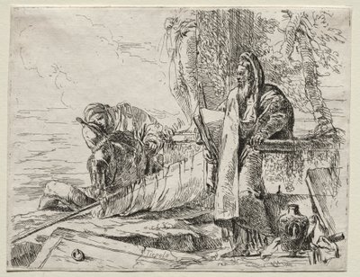 Forskellige luner: Filosoffen holder en bog af Giovanni Battista Tiepolo