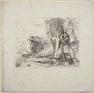 Forskellige luner: Filosoffen står med bogen, 1785. af Giovanni Battista Tiepolo