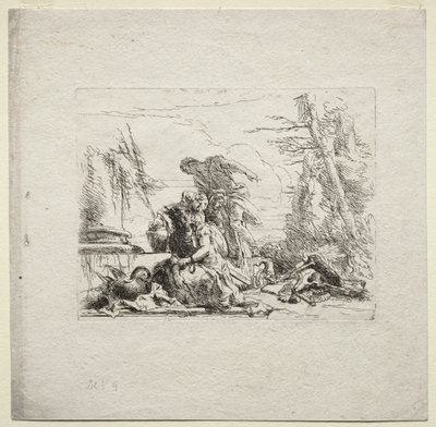 Forskellige Caprices: Kvinden i håndjern af Giovanni Battista Tiepolo