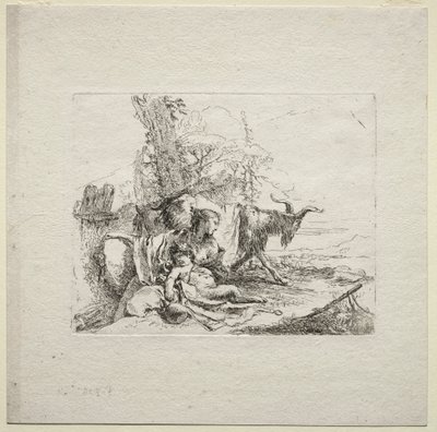 Forskellige luner: Kvinden med tamburin, 1785. af Giovanni Battista Tiepolo