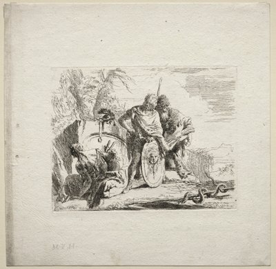 Forskellige Caprices: Den unge soldat og astrologen, 1785. af Giovanni Battista Tiepolo