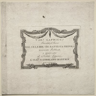 Forskellige Caprices: Titelside af Giovanni-Battista Tiepolo