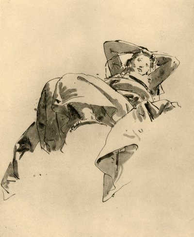 Kvinde hvilende, midten af det 18. århundrede, 1928 af Giovanni Battista Tiepolo
