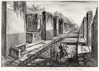 Udsigt over gaden til porten til byen Pompeji, fra Antiquites de Pompeia af G.B. Piranesi, graveret af Francesco Piranesi (1758-1810) 1804 af Giovanni Battista Piranesi