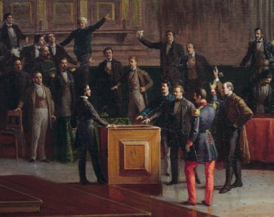 Midlertidig regering i Venedig, der vælger modstand mod bitter ende (1849), maleri af Giovanni Battista Della Libera af Giovanni Battista della Libera