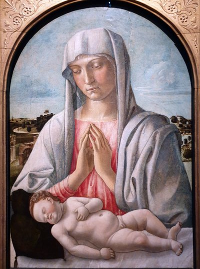 Madonna tilbeder det sovende barn af Giovanni Bellini