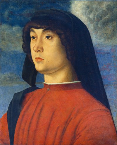 Portræt af en ung mand i rødt af Giovanni Bellini