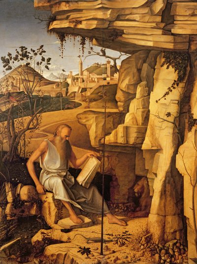 Sankt Hieronymus i ørkenen, 1480-87 af Giovanni Bellini