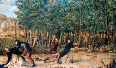 Mordet på Sankt Peter Martyr, c1507 af Giovanni Bellini