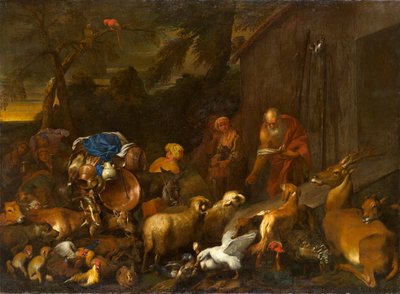 Noah and the Animals Entering the Ark, omkring 1630-1632 (olie på lærred) af Giovanni Benedetto Castiglione