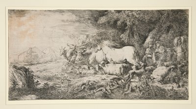 Dyr, der kommer ind i Noah af Giovanni Benedetto Castiglione