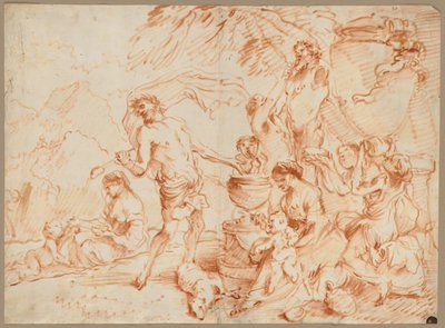 Bacchanal Before a Herm af Giovanni Benedetto Castiglione