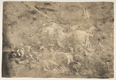 Noa og dyrene på vej ind i arken, 1650-55. af Giovanni Benedetto Castiglione