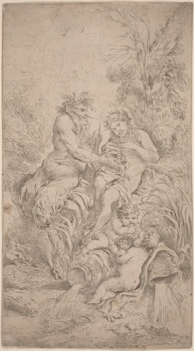 Pan og Olympus af Giovanni Benedetto Castiglione