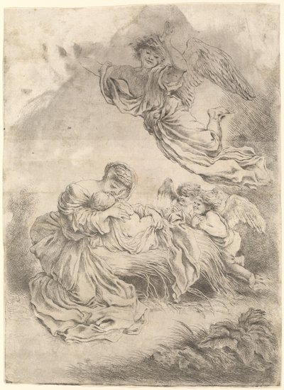 Madonnaen og barnet af Giovanni Benedetto Castiglione