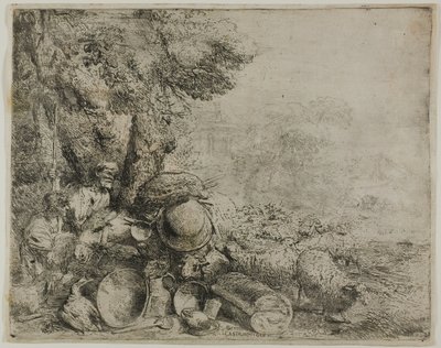 Det overbelastede æsel af Giovanni Benedetto Castiglione