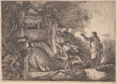 Lazarus opstandelse af Giovanni Benedetto Castiglione