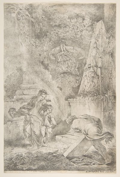 Theseus finder sin fars våben, 1645 udgivet 1648. af Giovanni Benedetto Castiglione