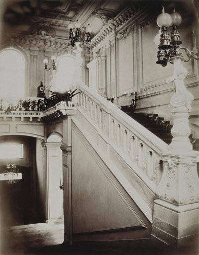 Stroganov-paladset i Sankt Petersborg. Den store trappe med nedre forhal, 1860