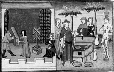 Decameron, Ambrogiuolo bliver båret til Bernabòs hus i en kasse; Ambrogiuolo bliver straffet for sit bedrag. Anden dag, novelle 9 af Giovanni Boccaccio