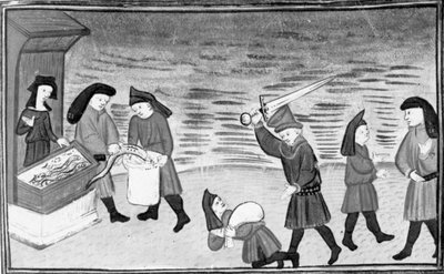 Decameron, Biondello viser Ciacco lampretterne; Filippo angriber Biondello; Ciacco og Biondello bliver gode venner. Dag ni, nyhed 8 af Giovanni Boccaccio