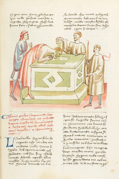 Decameron, Skolen i Rom - Abrahams dåb, Første dag, novelle 2. af Giovanni Boccaccio