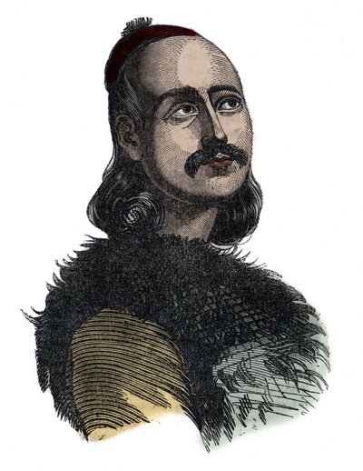 Markos Botsaris (græsk uafhængighedskrig 1788-1823) - gravering af Giovanni Boggi af Giovanni Boggi