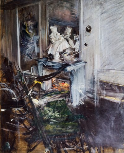 Kardinal Bernini i malerens værelse af Giovanni Boldini (1842-1931), olie på lærred, 53x46 cm af Giovanni Boldini
