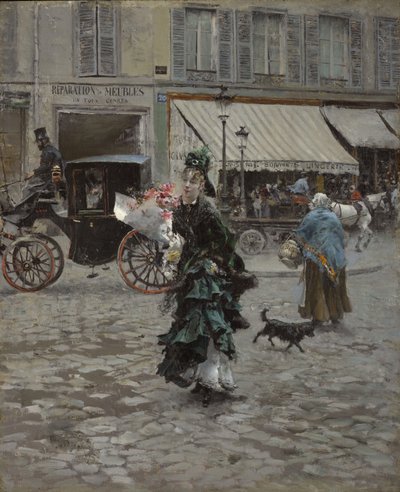 Krydser gaden, 1873-75 af Giovanni Boldini