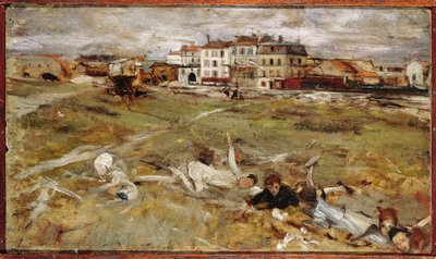 Italien, Paris Forstad (olie på lærred) af Giovanni Boldini