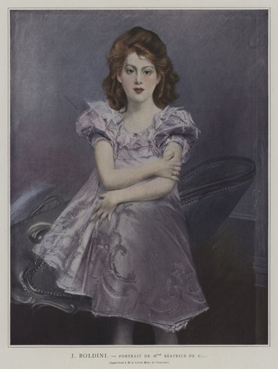 Portræt af Mademoiselle Beatrice de C ... af Giovanni Boldini