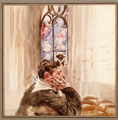 Portræt af en mand i en kirke, 1900 af Giovanni Boldini