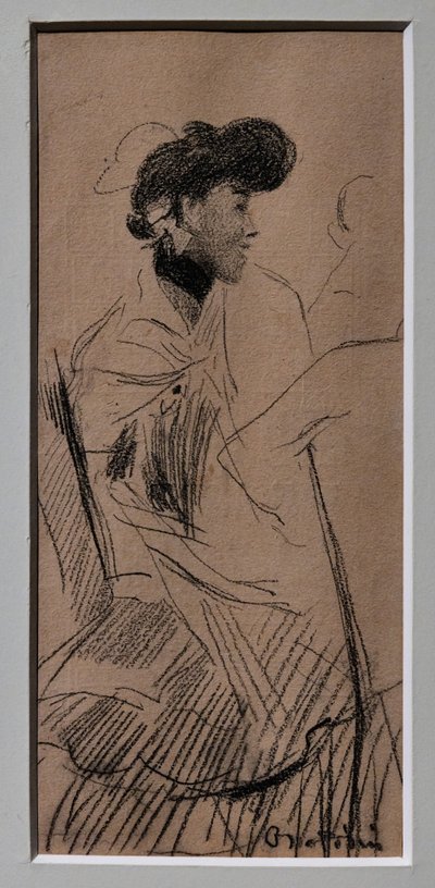 Siddende elegant kvinde af Giovanni Boldini