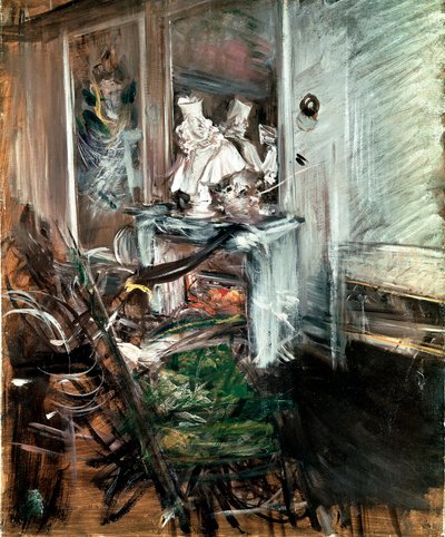 "Kardinalen" af Bernini i malerens værelse. Maleri af Giovanni Boldini (1842-1931) ca. 1899. Olie på lærred. Mål: 53x46 cm. Pistoia, Boldini-samlingen af Giovanni Boldini