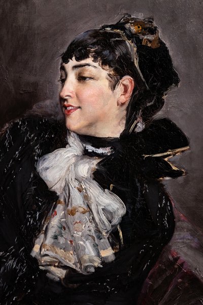 Grevinden af Rasty på sofaen, detaljer af Giovanni Boldini