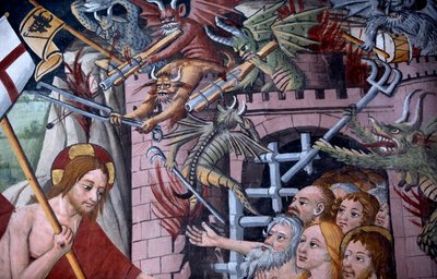 Nedstigning til helvede, ca. 1492 (detalje af 3702448) af Giovanni Canavesio