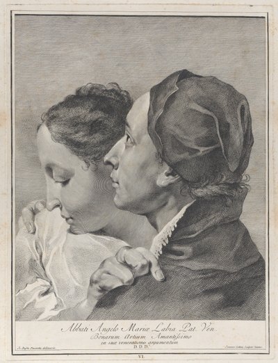 En ung mand, der omfavner en pige, 1743. af Giovanni Cattini