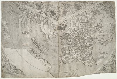 Verdenskort, Mundu [sic] spericum...du vil kende John Matthew Contarenis flid.., af Contarini, Giovanni og Francesco Rosselli af Giovanni Contarini