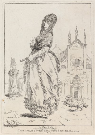 Le Zendale (Kvinde i en hætte eller kvinden, der vender tilbage fra kirken) af Giovanni David