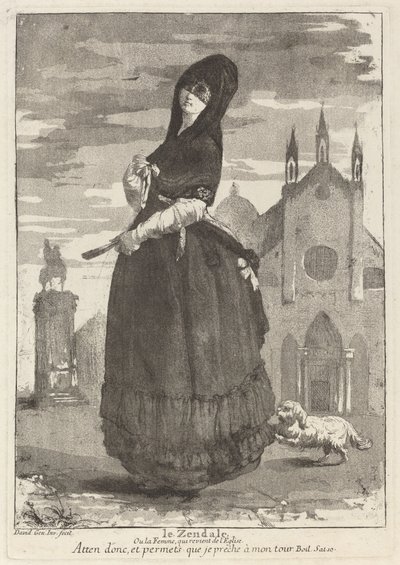 Le Zendale (Kvinde i en hætte eller kvinden, der vender tilbage fra kirken) af Giovanni David