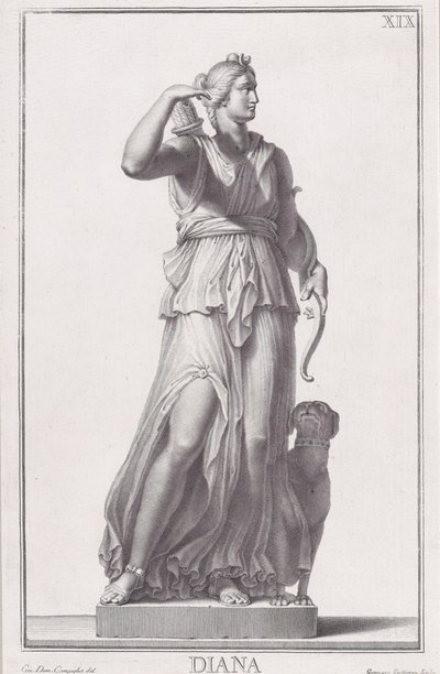 Statue af Diana, 1734. af Giovanni Domenico Campiglia