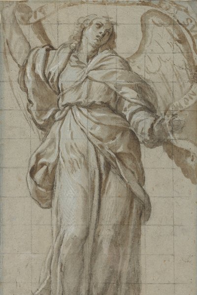 Stående engel holder en rulle, ca. 1614. af Giovanni Domenico Caresana