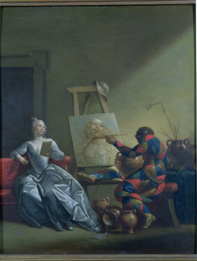 Harlekinmaleren, ca. 1742 af Giovanni Domenico Ferretti