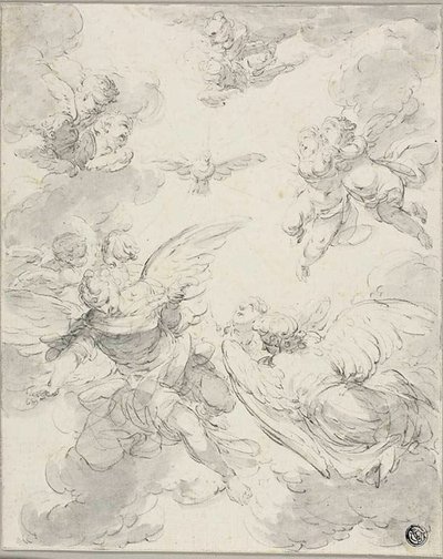 Helligånden og engle af Giovanni Domenico Ferretti