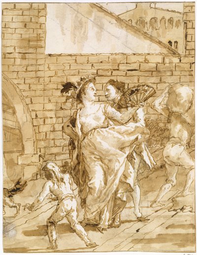 Eine Flirterei af Giovanni Domenico Tiepolo