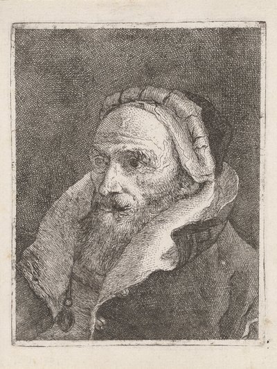 Skægget gammel mand med kasket, fra Raccolta di Teste (Samling af hoveder) af Giovanni Domenico Tiepolo