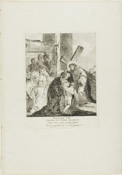 Kristus trøster de grædende kvinder, planche otte fra Korsvejen af Giovanni Domenico Tiepolo