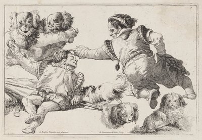 Dværge og hunde af Giovanni Domenico Tiepolo
