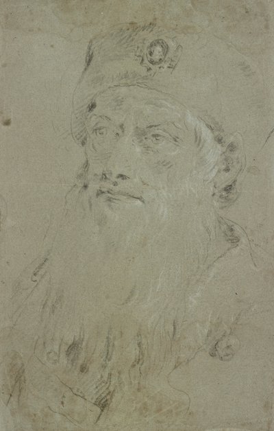 Hoved af en skægget orientaler af Giovanni Domenico Tiepolo