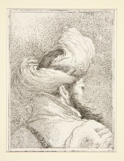 Head of a Turk, fra serien Raccolta di Teste, Libro Secondo (Samling af hoveder, anden bog) af Giovanni Domenico Tiepolo
